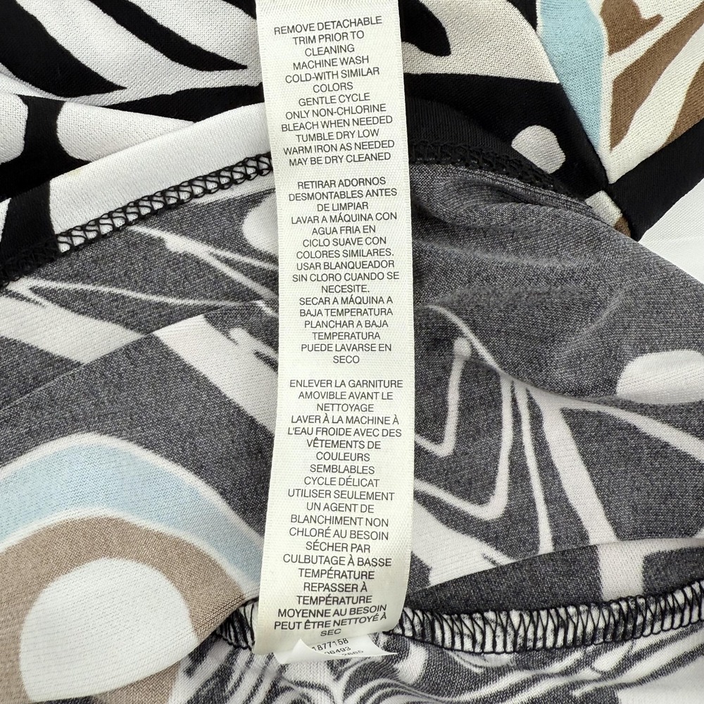 Chicos EasyWear Shirt Womens 0 Multi Color Abstract Print 3/4 Sleeve Stretch Top - Picture 7 of 9